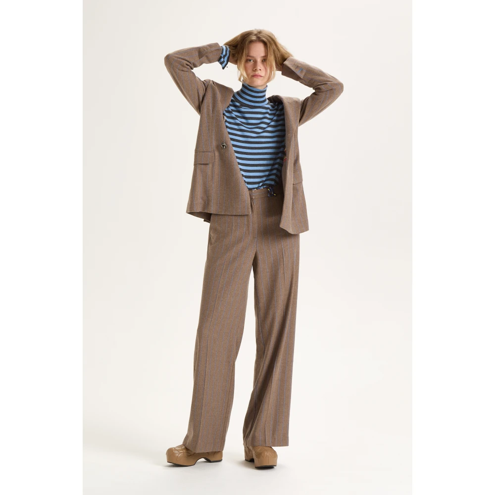 Maliparmi Gestreepte Blazer Gray Dames