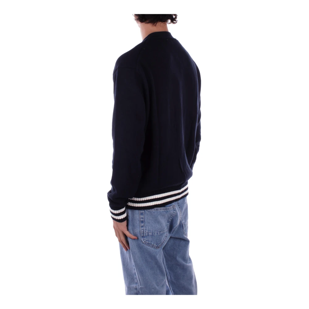 Guess Blauwe Cardigan met Voorlogo Knoop Blue Heren