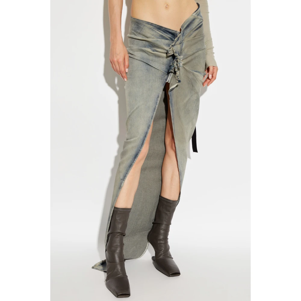 Rick Owens Denim Rok Edfu Blue Dames