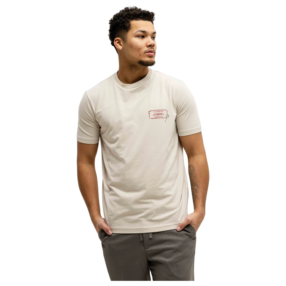 Iceberg Beige Jersey T-Shirt Heren Beige Heren