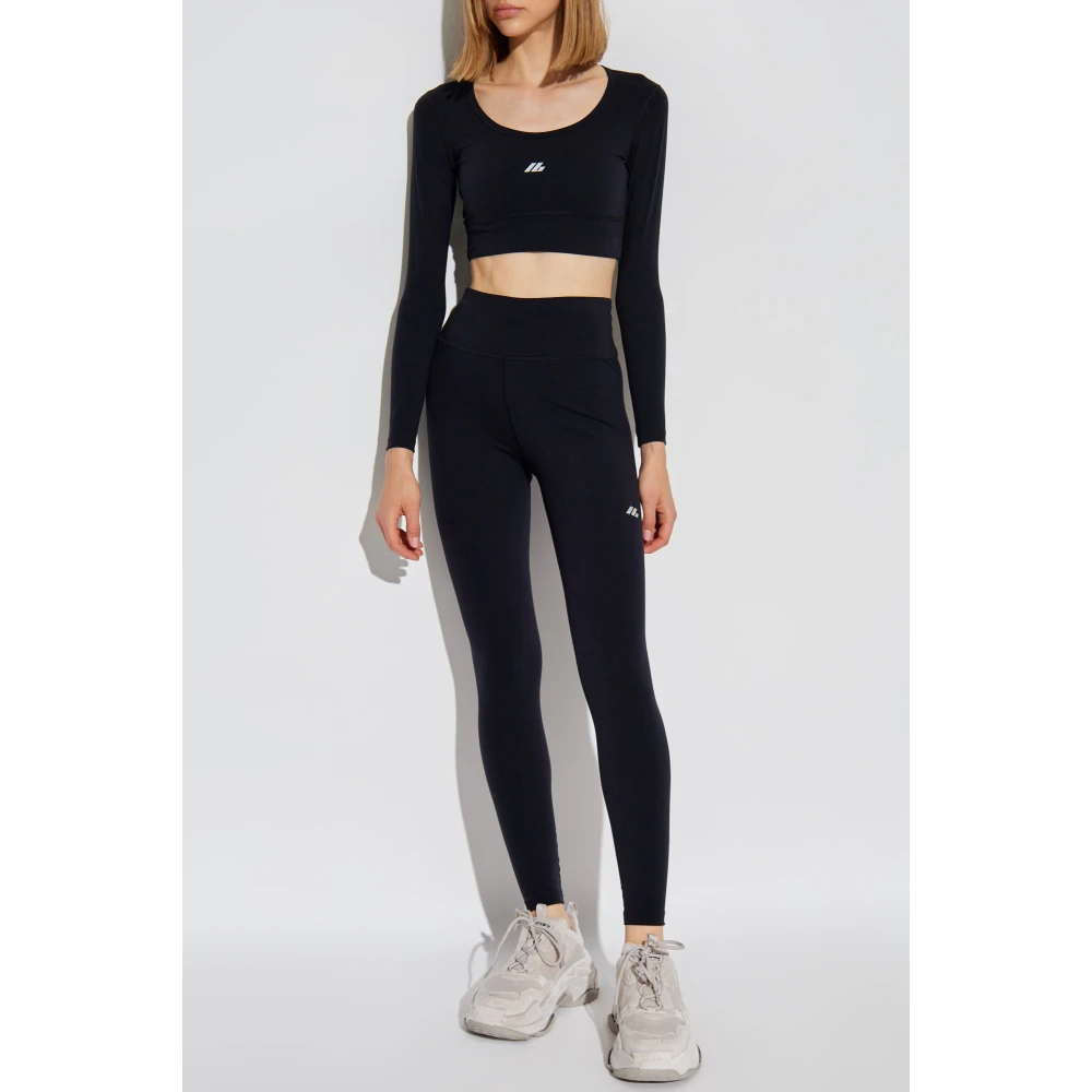 Balenciaga Sportleggings met logo Black Dames