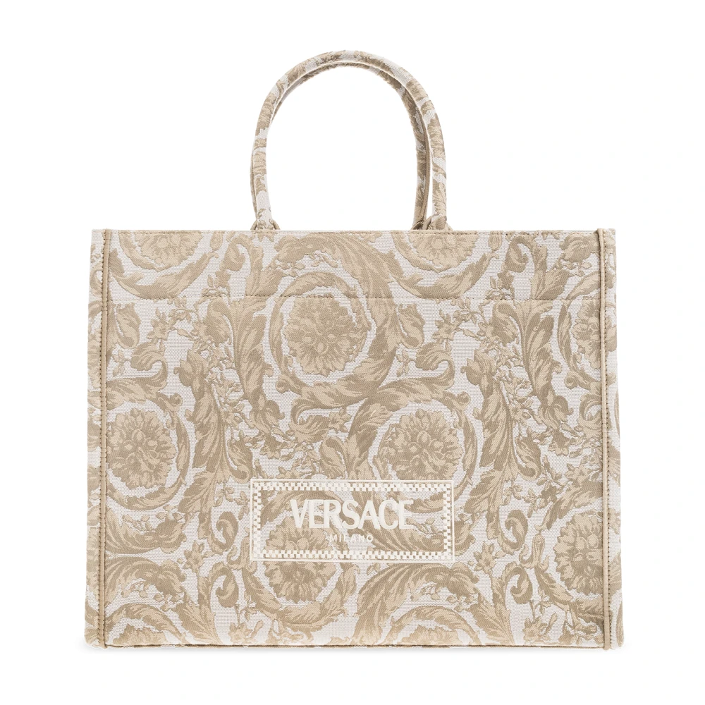 Versace Athena Grote shopper tas Beige Unisex