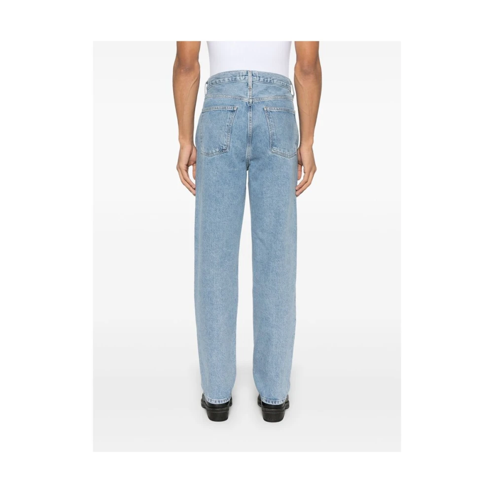 Agolde Lichtblauwe Knop Fly Jeans Blue Heren