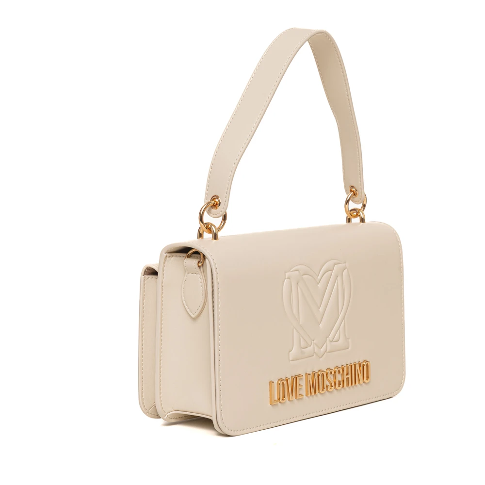 Love Moschino Stijlvolle Medium Tas met Bovenhandvat Beige Dames