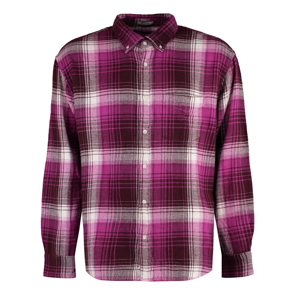 Gant Geruite Flanellen Overhemd met Borstzak Multicolor Heren