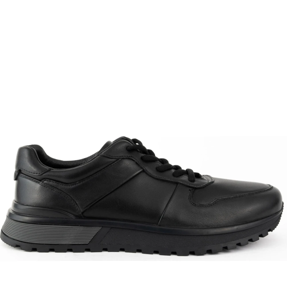 Sergio Moretti Zwarte Sneakers met Veters Heren Schoenen