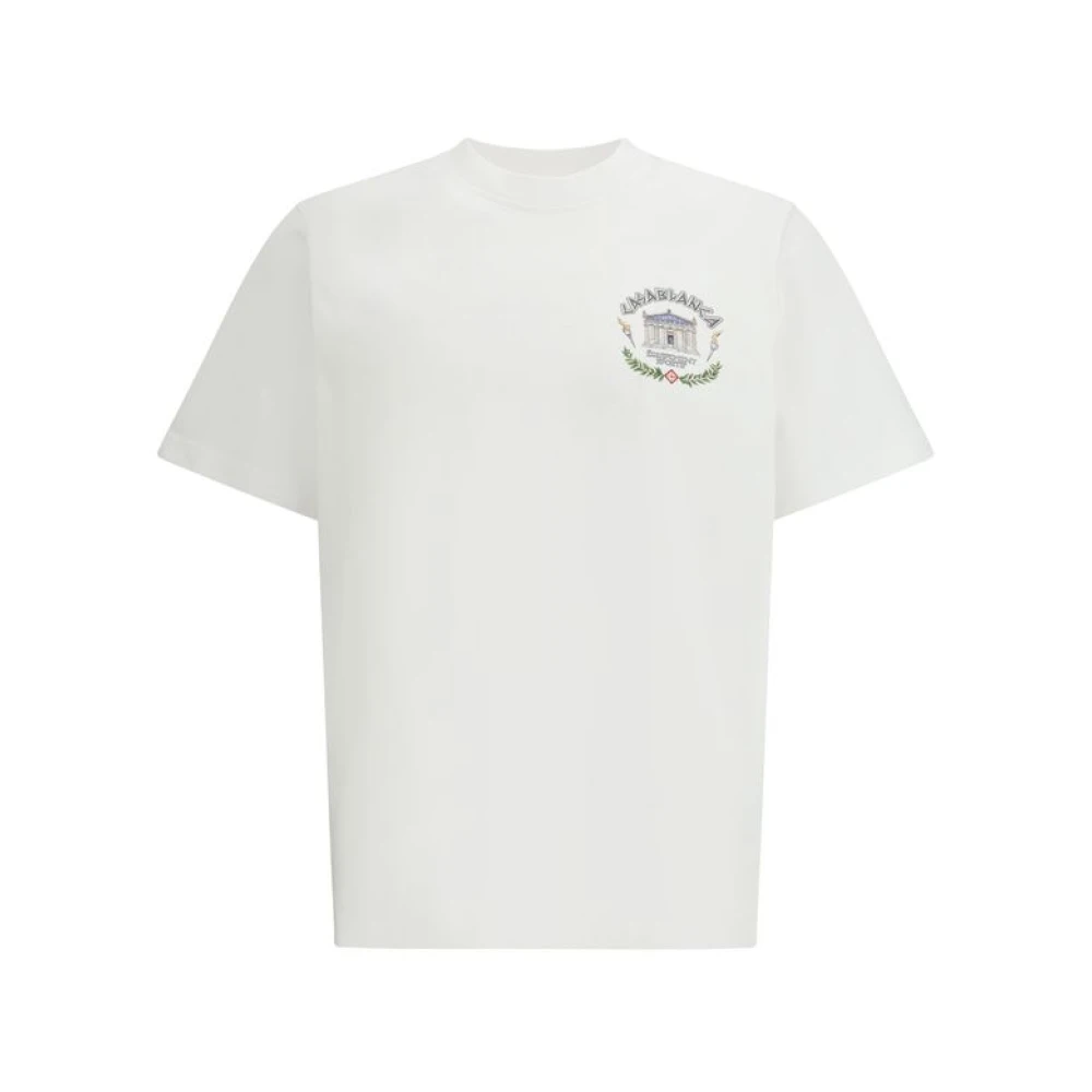Casablanca Monogram Print Crew Neck T-Shirt White Heren