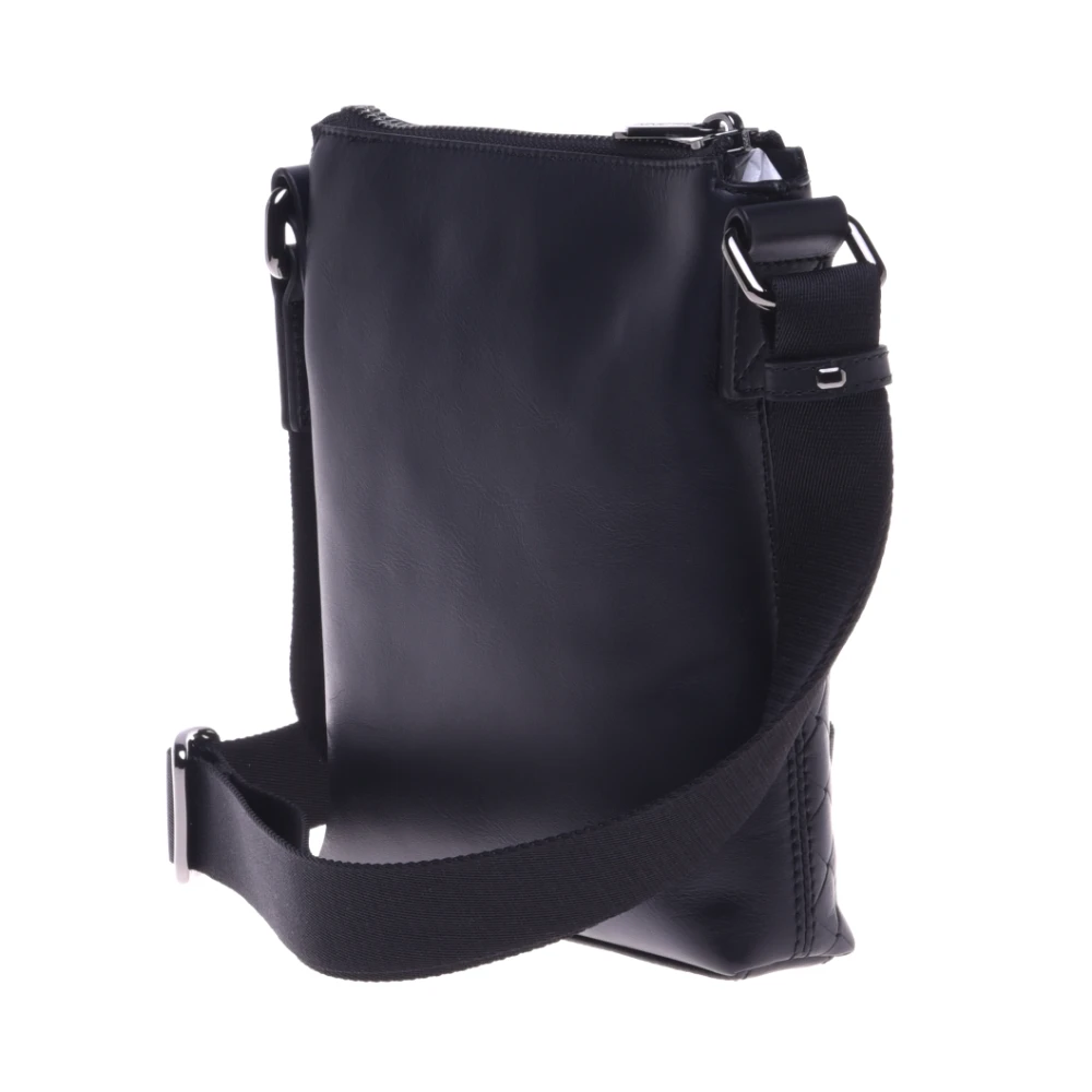Baldinini Crossbody tas in zwart geweven leer Black Heren