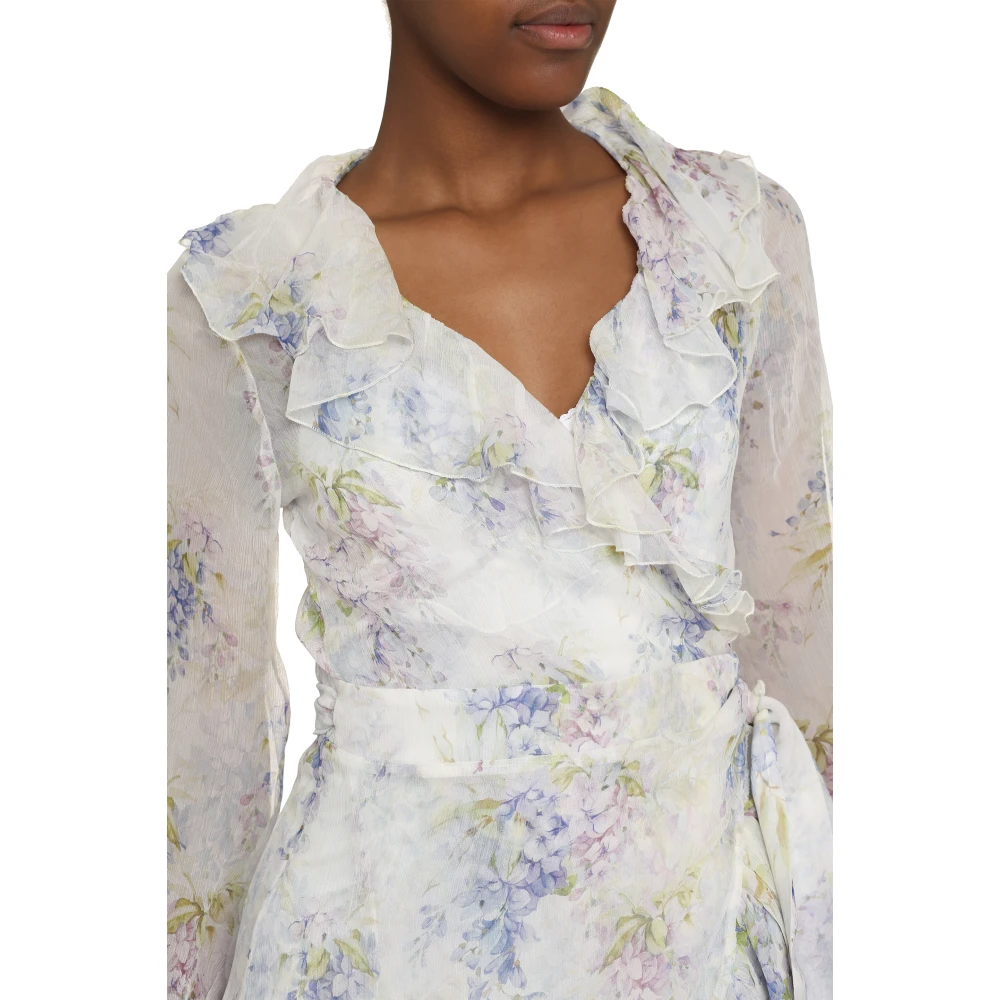 Alessia Zamattio Zijden wikkeljurk met bloemenprint Multicolor Dames