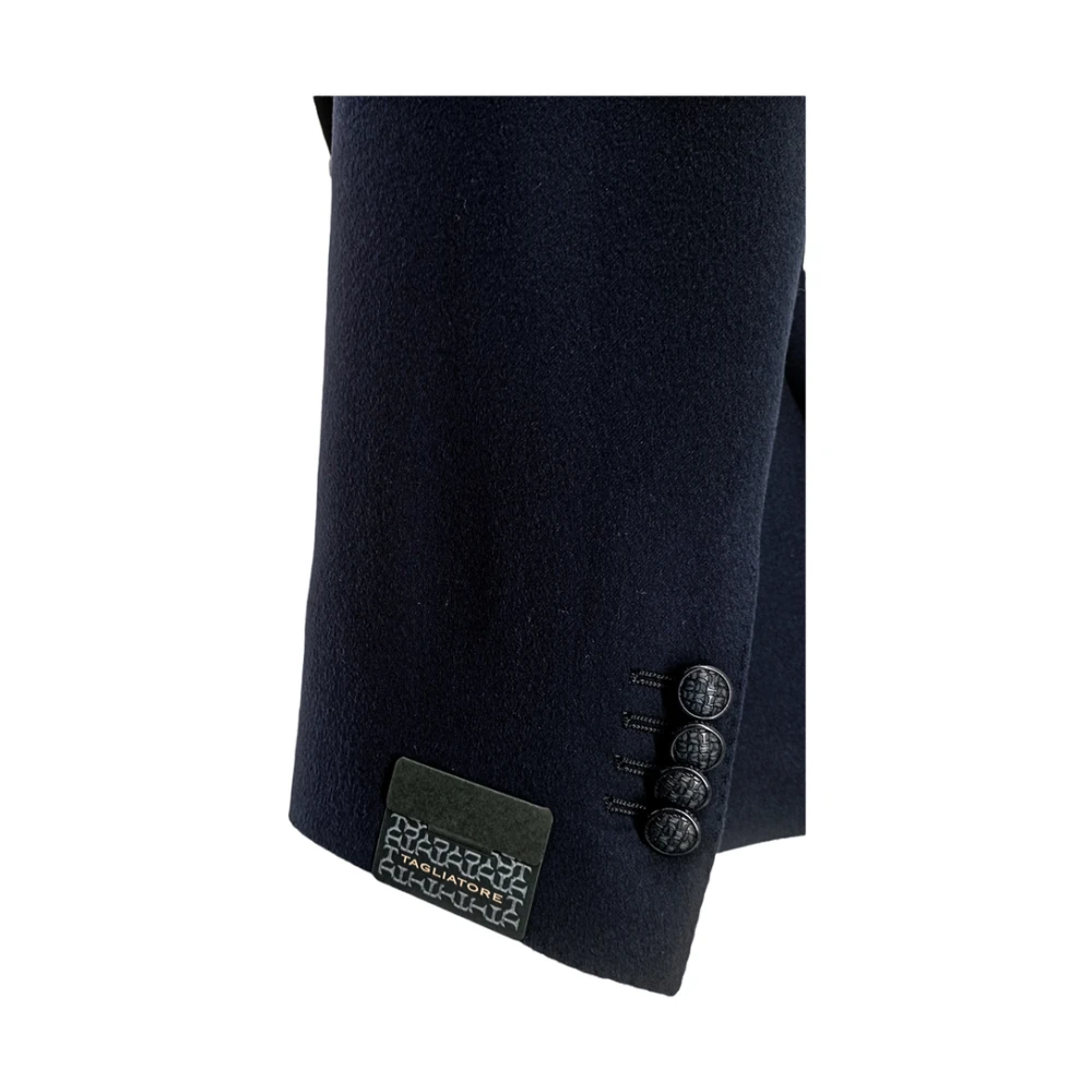 Tagliatore Klassieke Wol Blend Blazer Jas Blue Heren