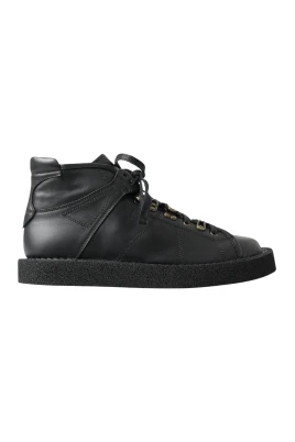 Svarta läder slip-on ankelstövlar