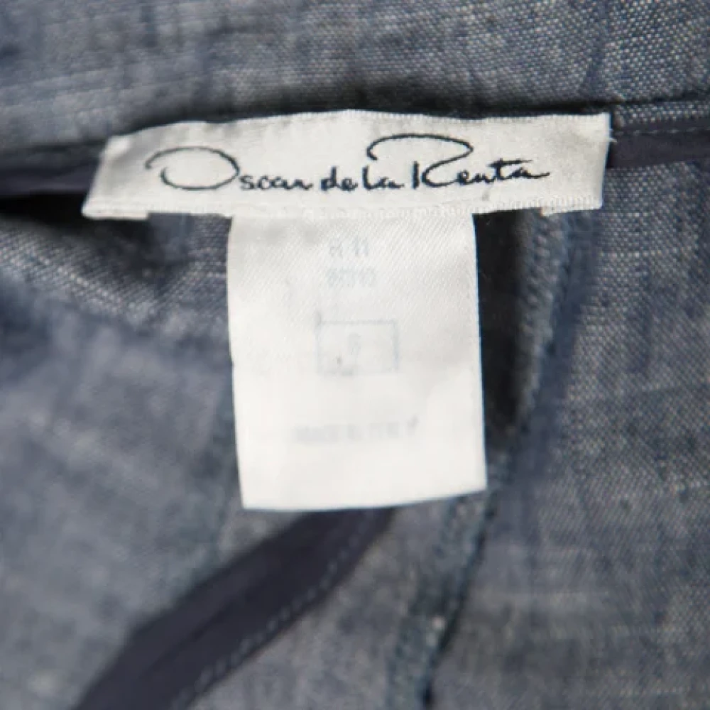 Oscar De La Renta Pre-owned Cotton bottoms Blue Dames