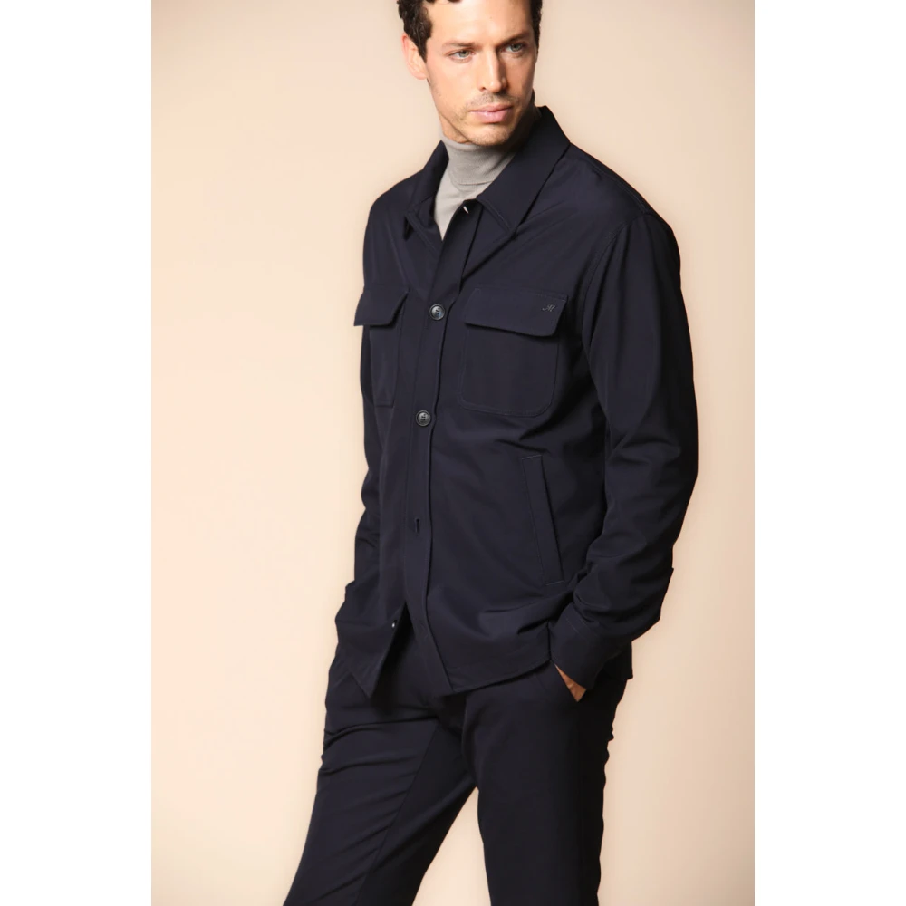 Mason's Dynamische Slim Fit Overshirt in Donkerblauw Blue Heren