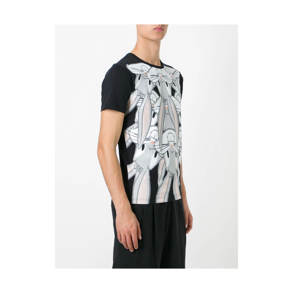 Iceberg Zwart Katoen Konijn Print T-shirt Black Heren