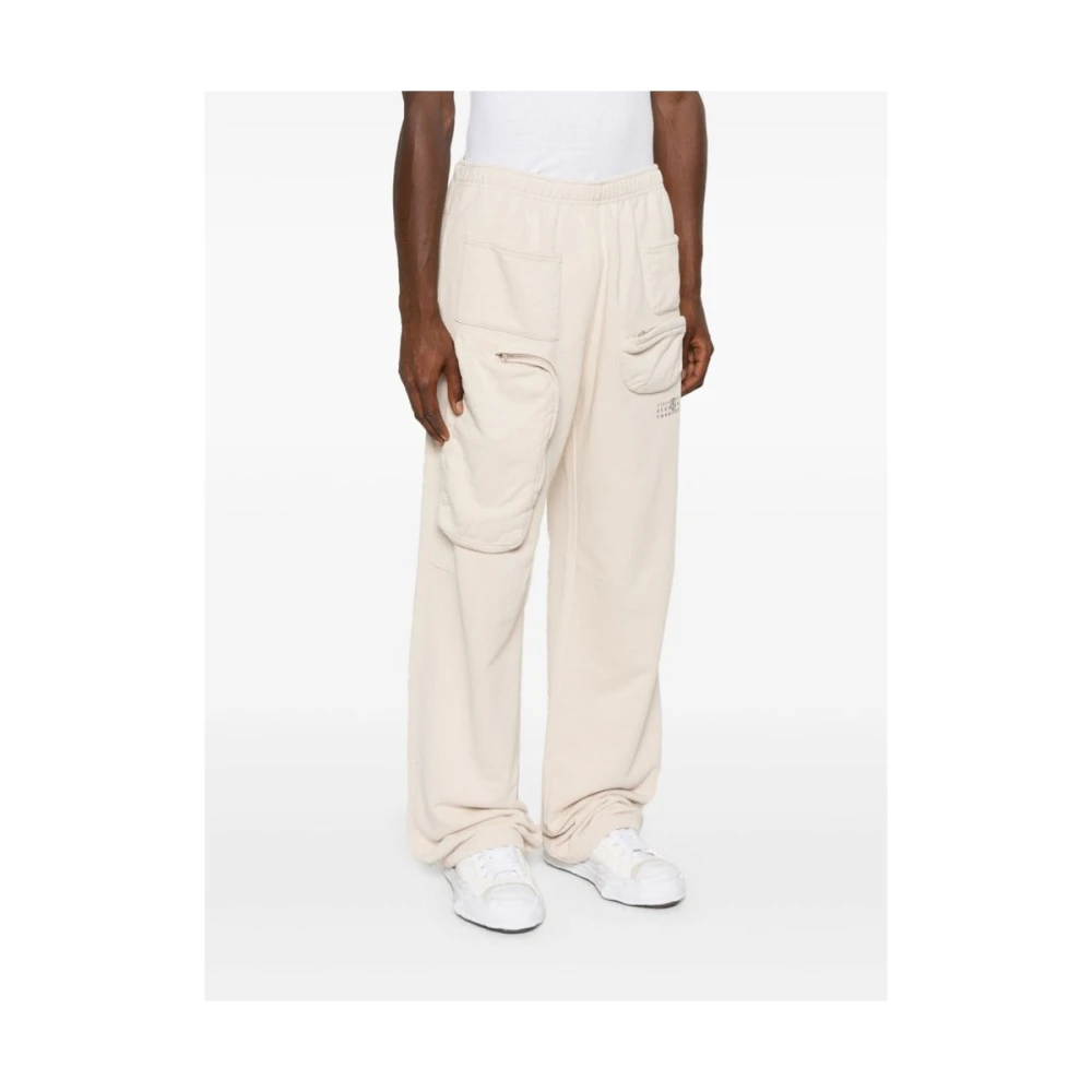 MM6 Maison Margiela Beige Katoenen Jersey Broek Beige Heren