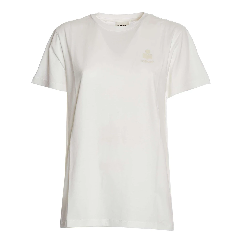 Isabel marant Geborduurd Logo Katoenen T-shirt White Dames