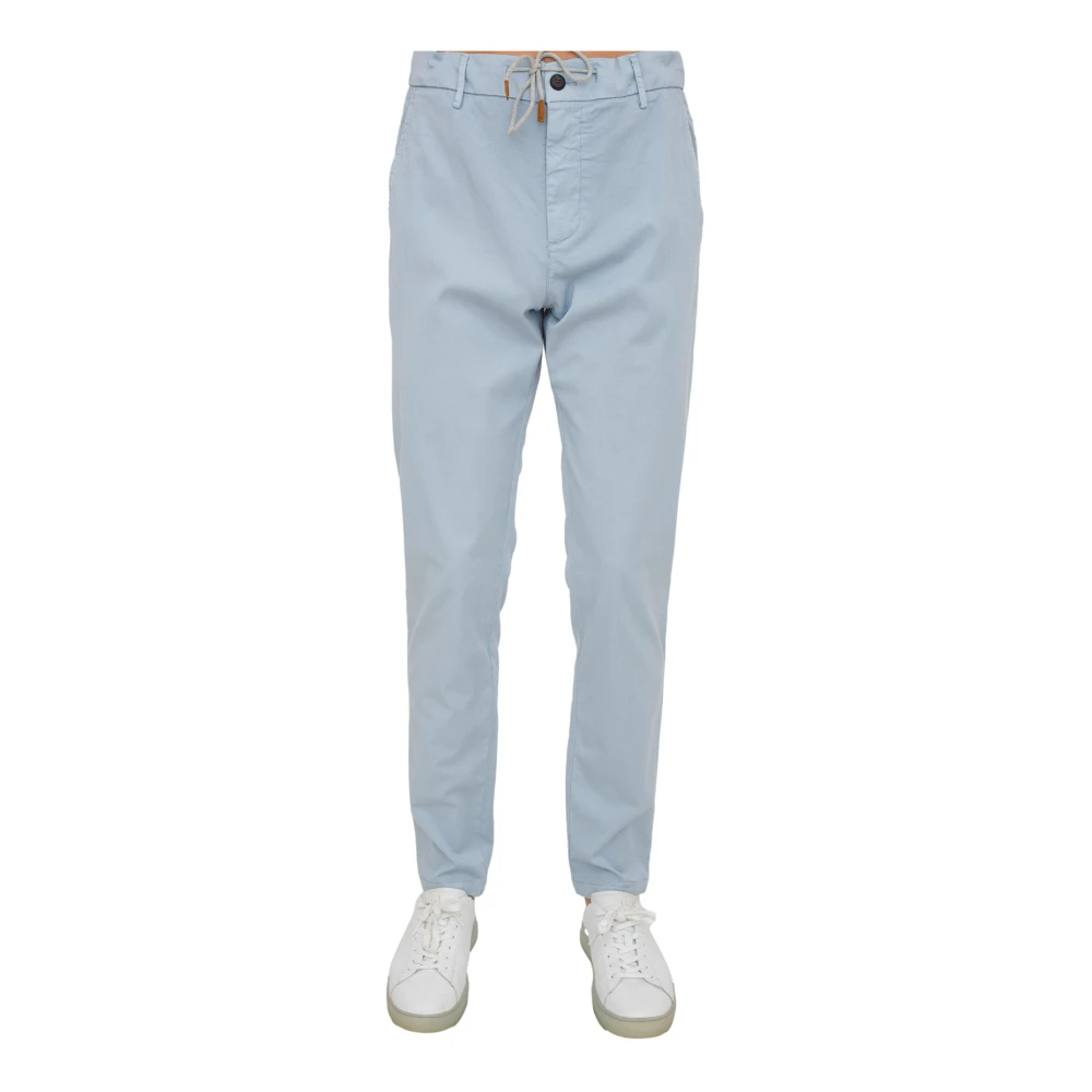 Eleventy Men's Blue Chinos, W36, Jogger Trousers Celeste