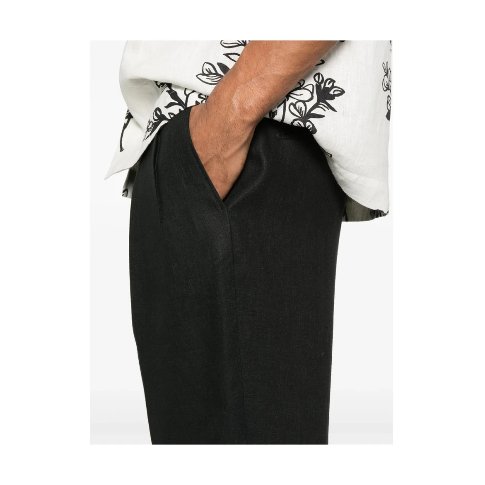 Briglia Zwarte Broek met Elastische Tailleband Black Heren