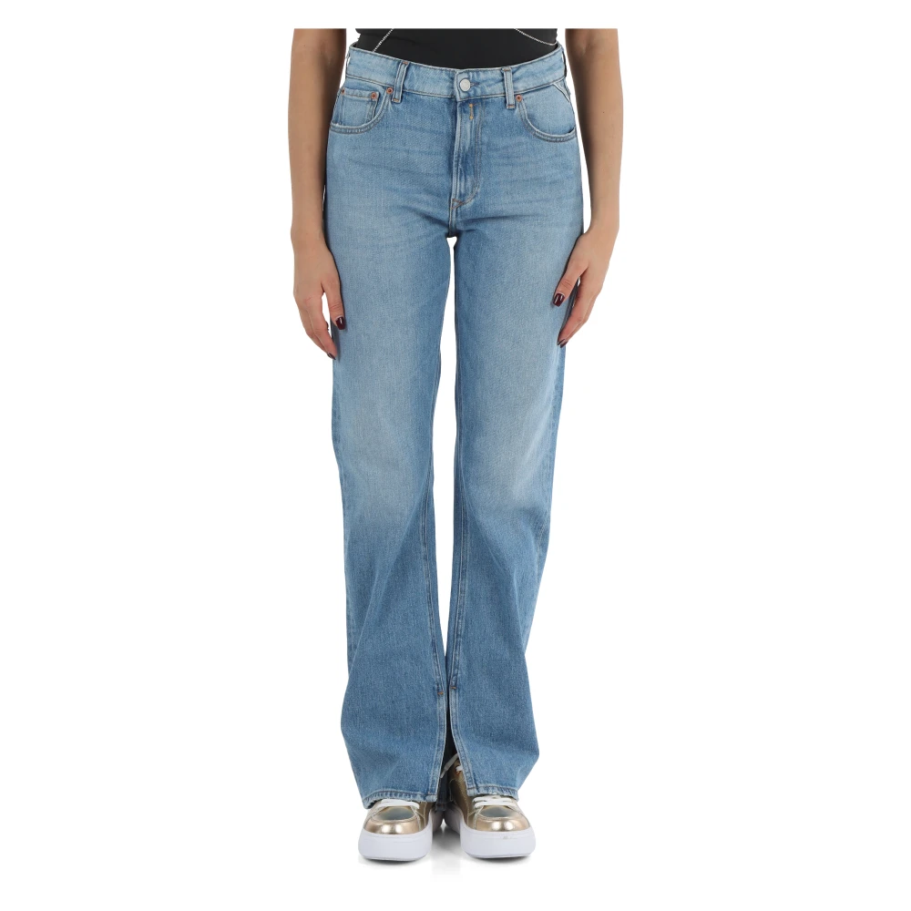 Replay High Waist Slim Flare Fit Jeans Blue Dames
