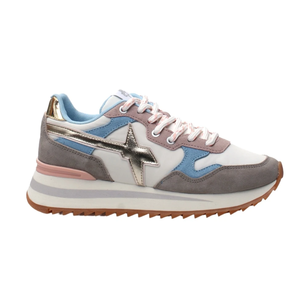 W6Yz Grijze Ademende Sneaker met Gouden Details Dames Schoenen Veelkleurig Multicolor