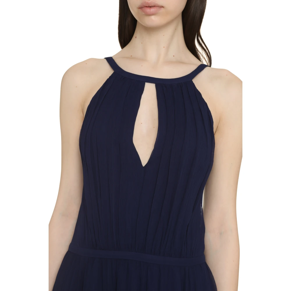 Polo Ralph Lauren Viscose jurk met uitsnijding en V-hals achteraan Blue Dames