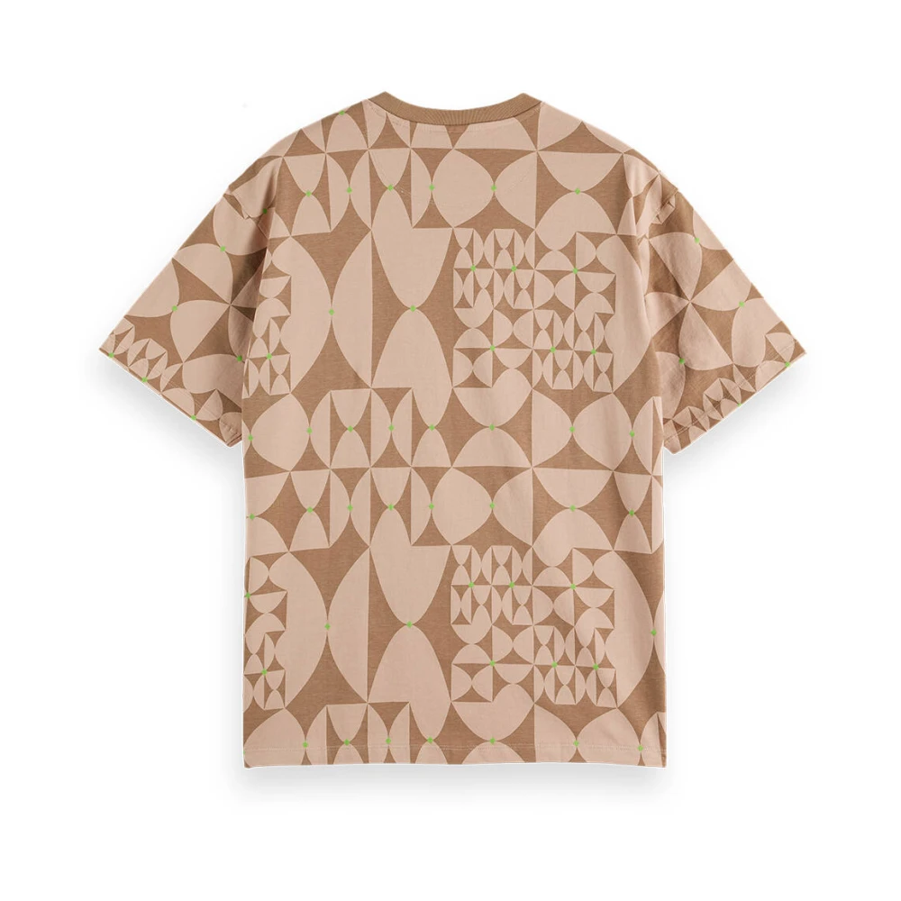 Scotch & Soda Grafisch T-shirt met relaxte pasvorm Beige Heren