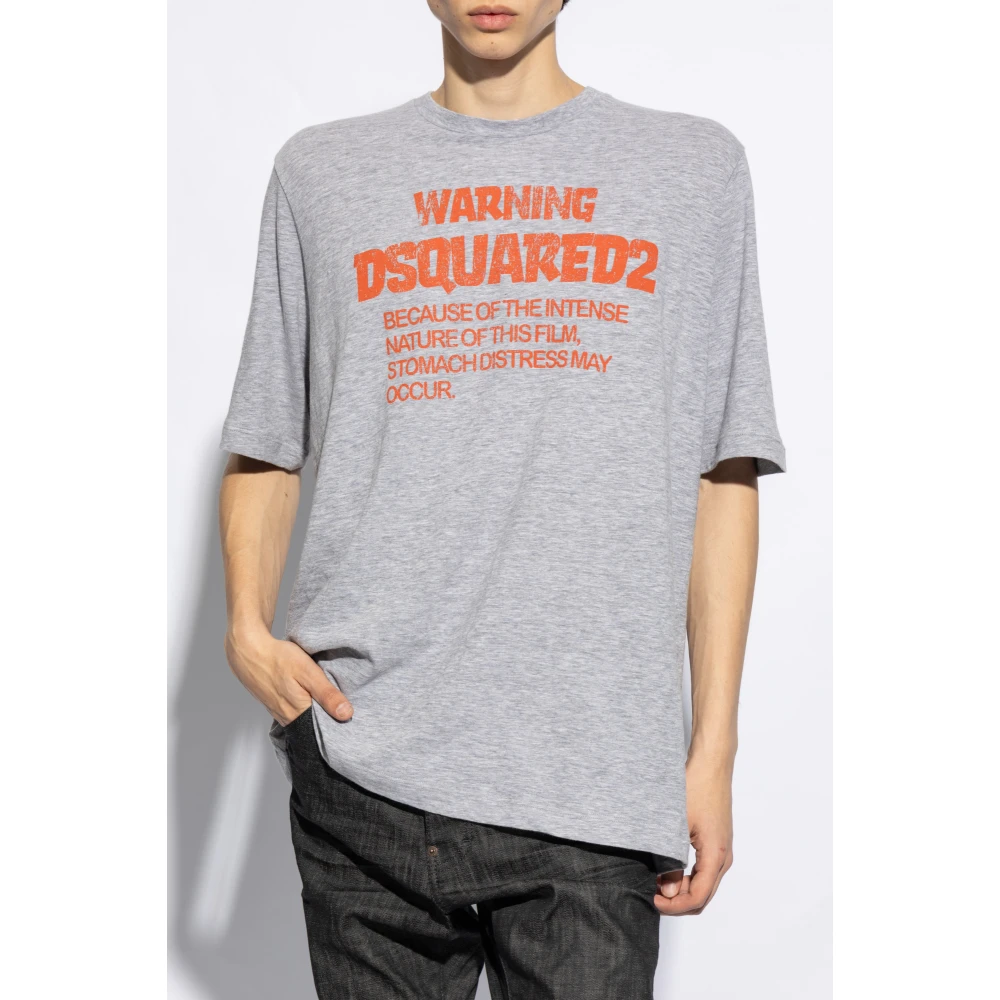 Dsquared2 T-shirt met logo Gray Heren