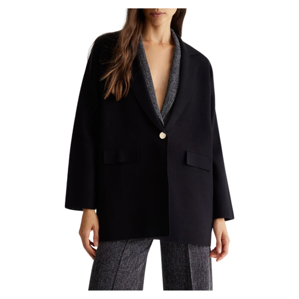 Liu Jo Zwarte Jas D Maglia Over Black Dames