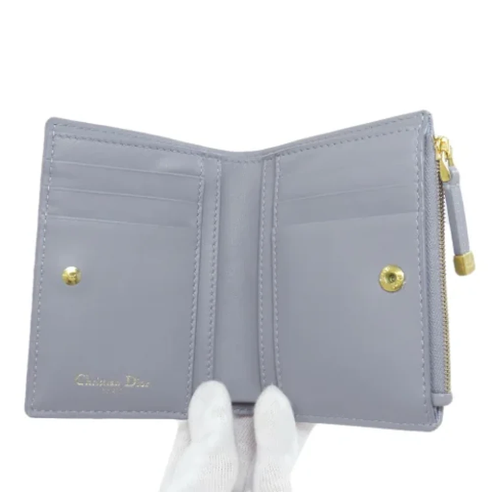 Dior Vintage Pre-owned Leather wallets Blue Dames