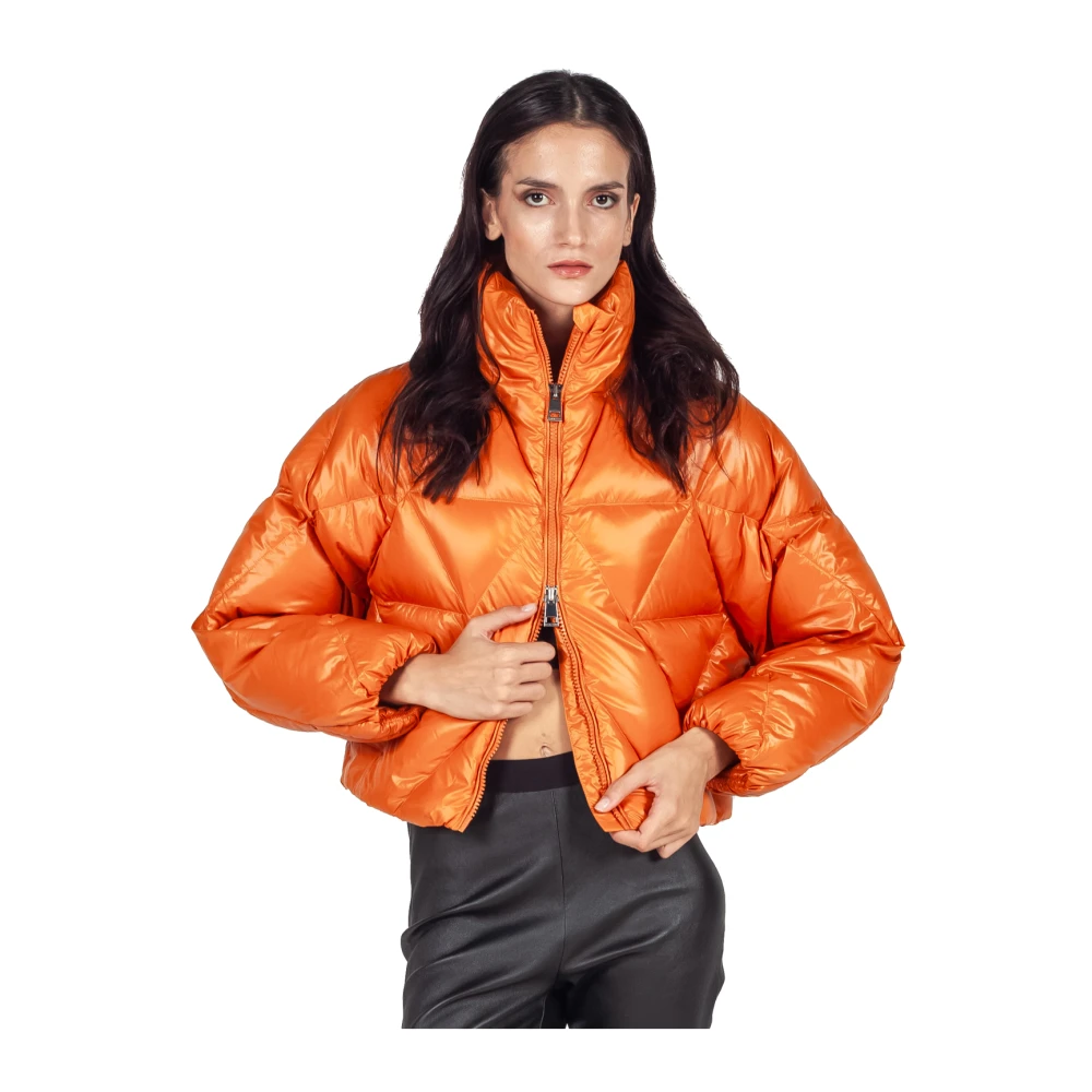 Liviana Conti Oranje Cropped Pufferjas Orange Dames