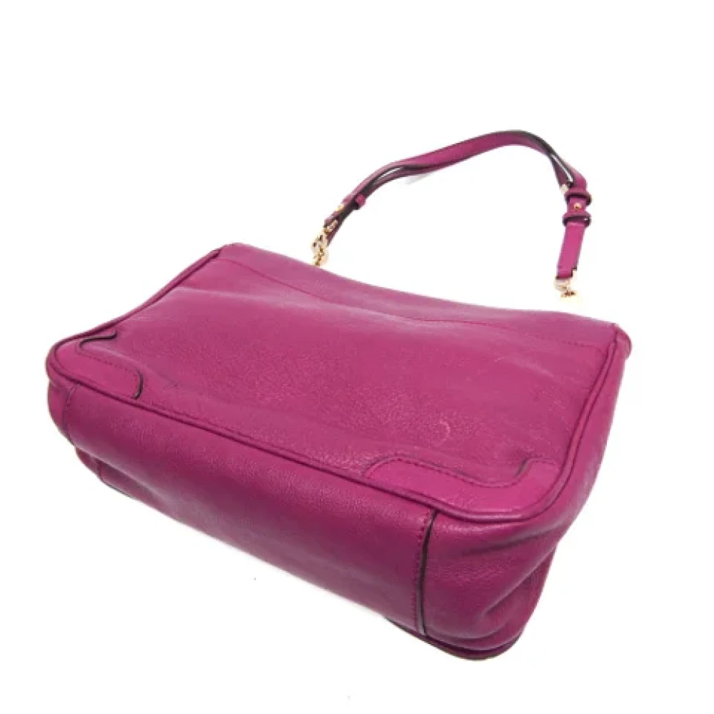 Salvatore Ferragamo Pre-owned Leather shoulder-bags Purple Dames