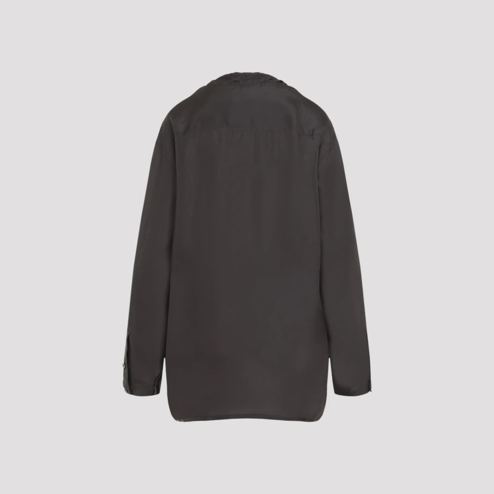 Lemaire Elegante Bruine Zijden Shirt Brown Dames