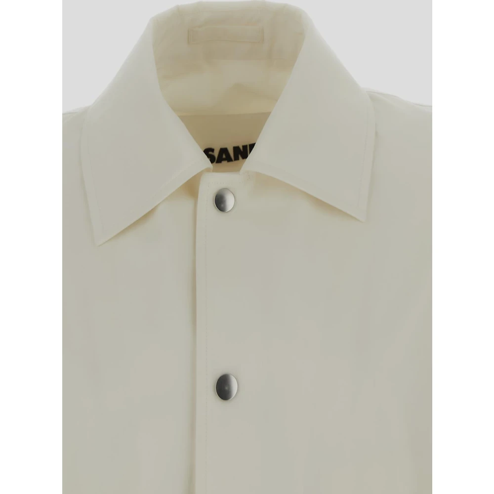 Jil Sander Katoenen Logo Jas Beige Heren