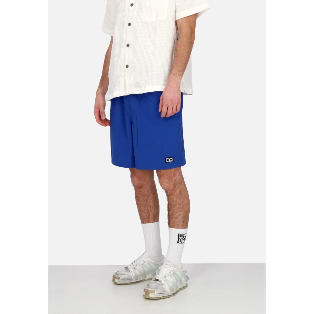 Obey Nylon Surf Shorts Blauw Blue Heren