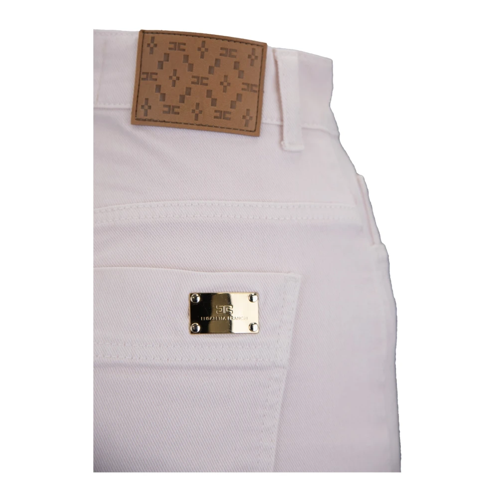 Elisabetta Franchi Ritssluiting Knoop Dames Jeans Pink Dames