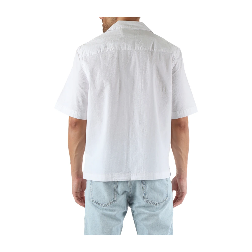 Calvin Klein Jeans Stretch Seersucker Regular Fit Overhemd White Heren