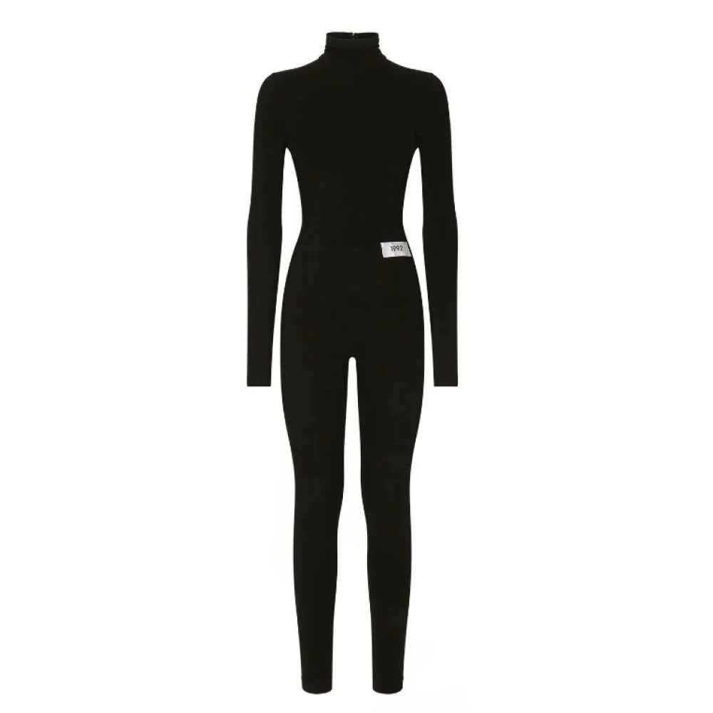 Dolce & Gabbana Zwarte 1992-print jumpsuit met col Black Dames