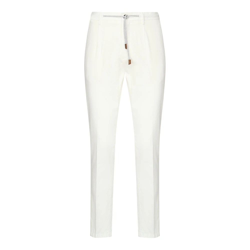 Eleventy Men's White Slim-Fit Trousers,, Slim-Fit Jogging Trousers W31