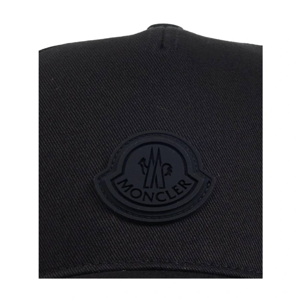Moncler Zwarte Verstelbare Zes-Panel Hoed Black Dames