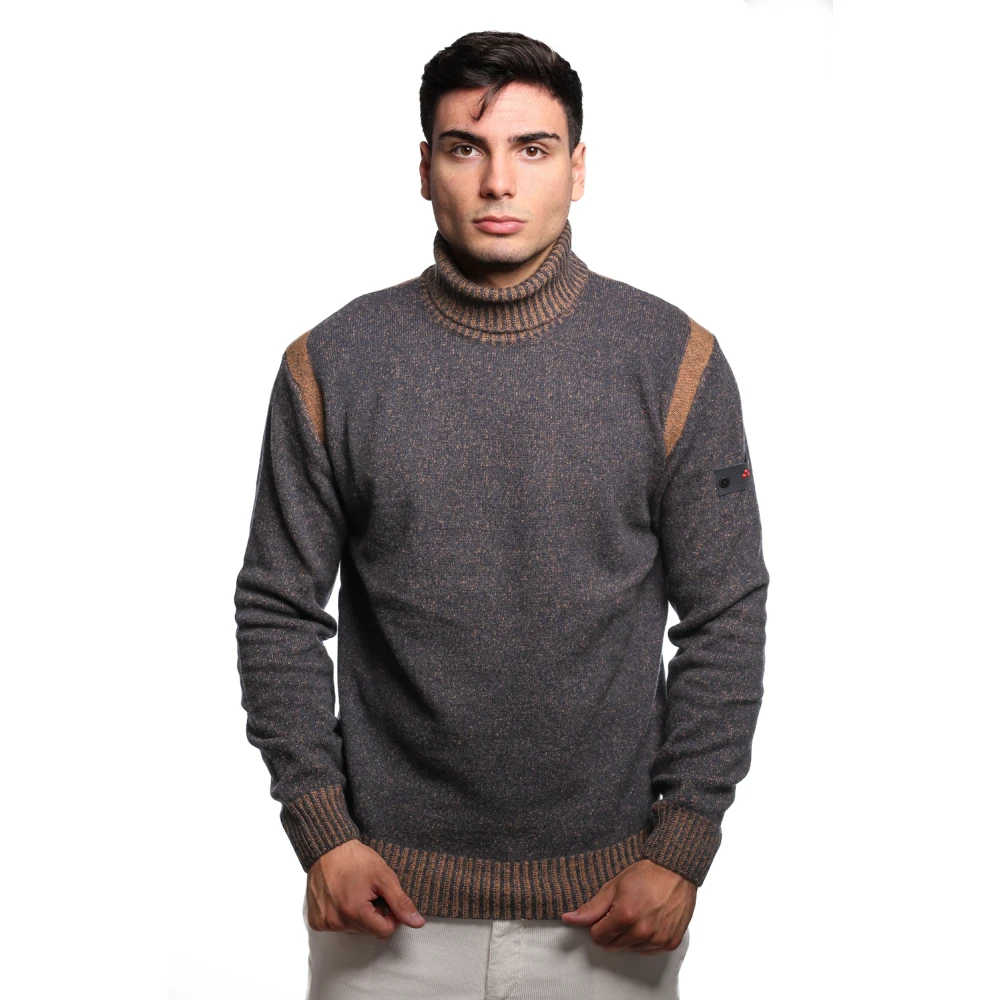 Peuterey Blauwe Wollen Trui Huguet Model Blue Heren