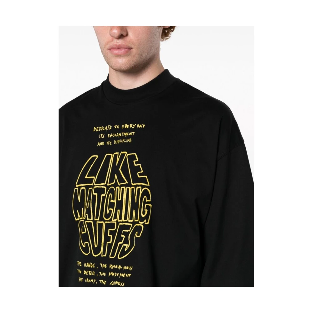 Marni Slogan Print Katoenen T-Shirt Black Heren