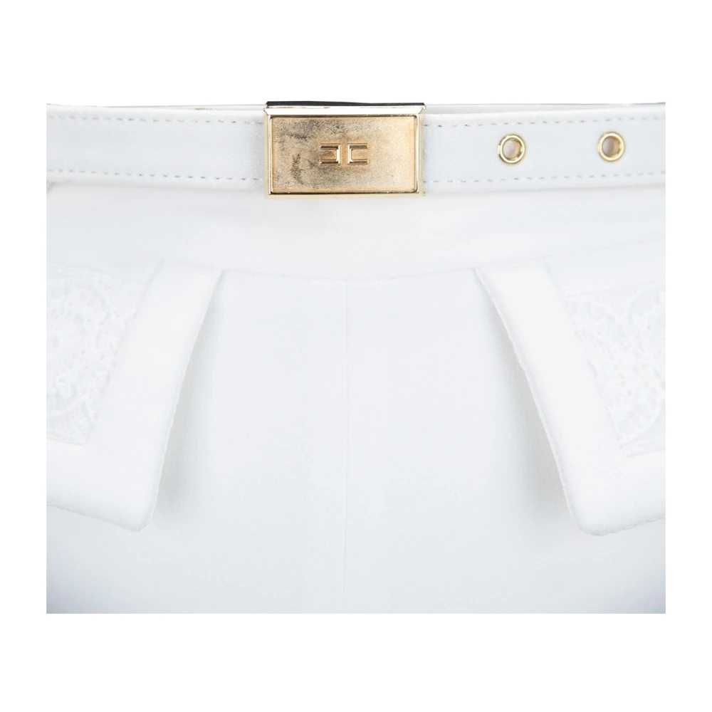 Elisabetta Franchi Dames Rits Haak Broek White Dames