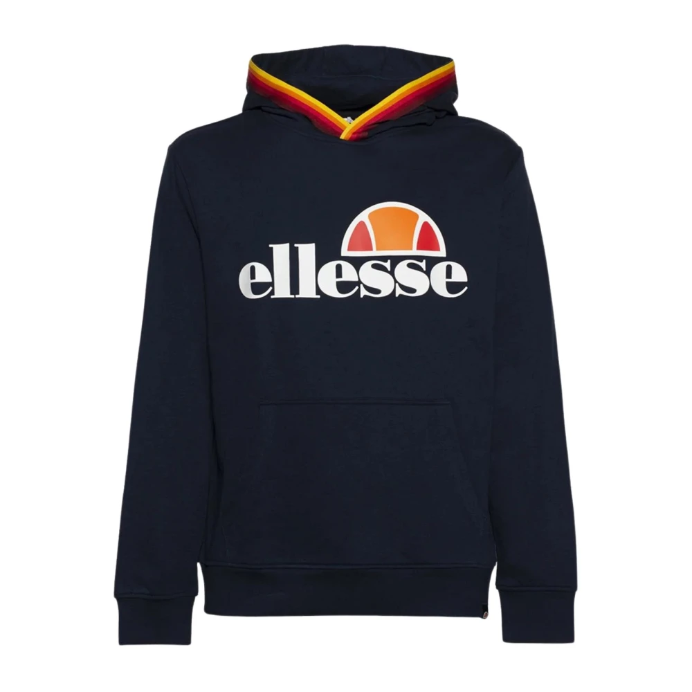Ellesse Blå Regnbåge Huvtröja Med Framficka