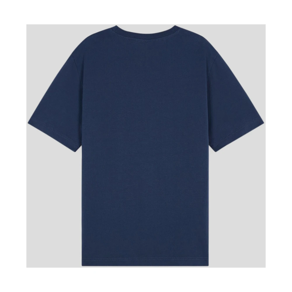 Maison Kitsuné Katoenen Logo T-Shirt Blue Heren