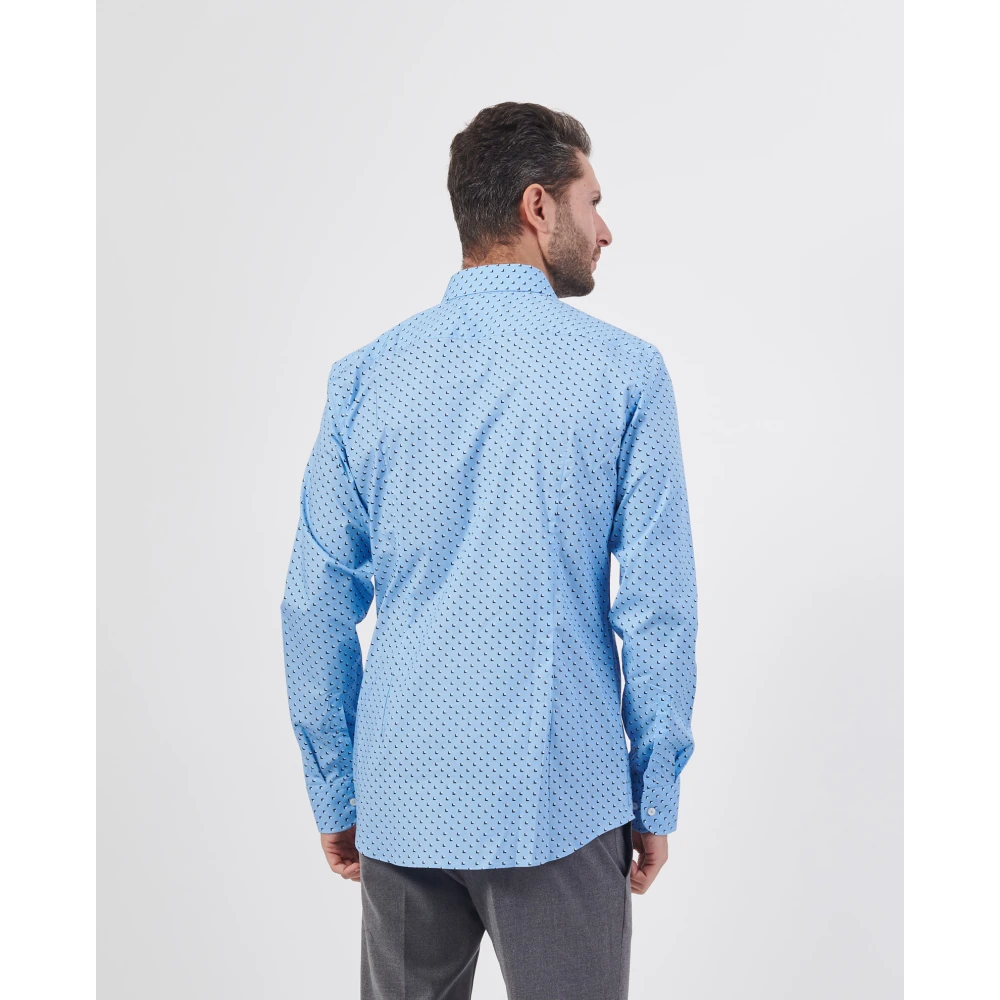 Hugo Boss Blauw Overhemd met Kent Kraag Blue Heren
