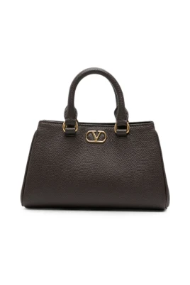 VLogo Signature Grained Leather Tote Bag