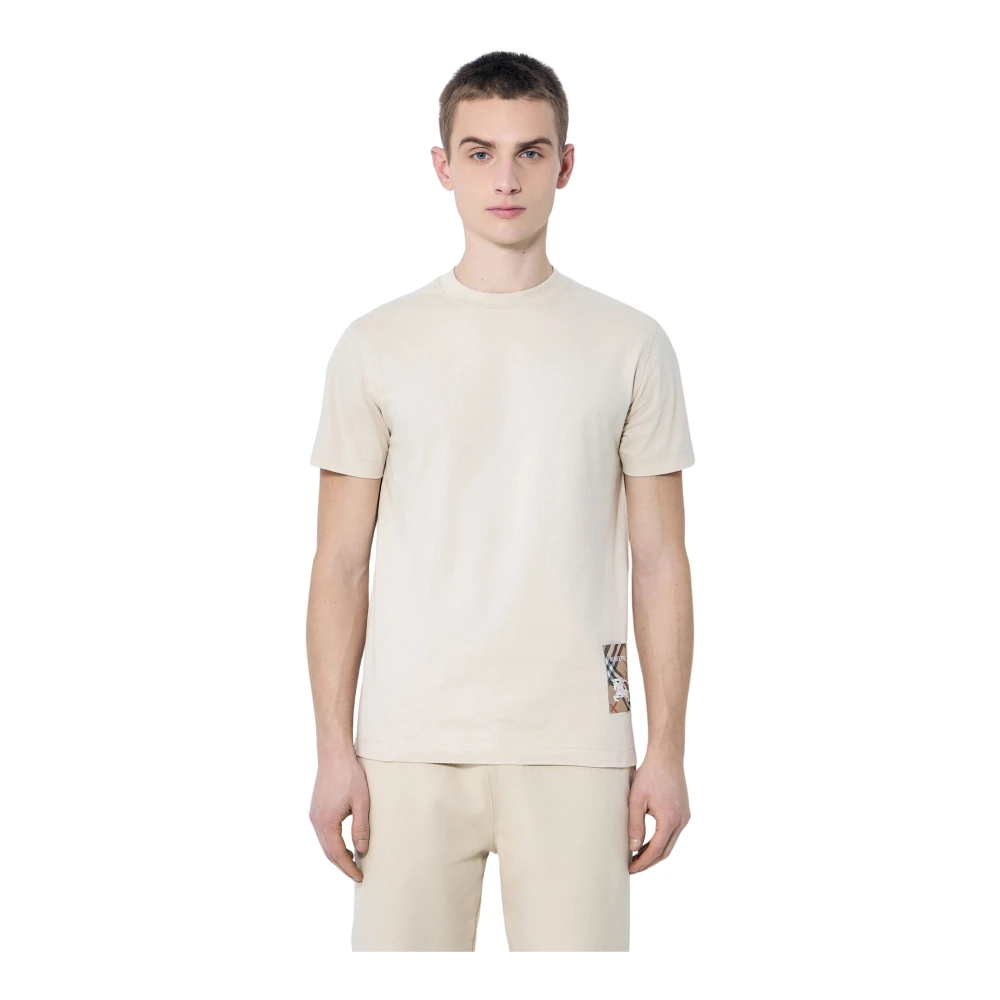 Burberry Logo Patch Crewneck T-Shirt Beige, Herr