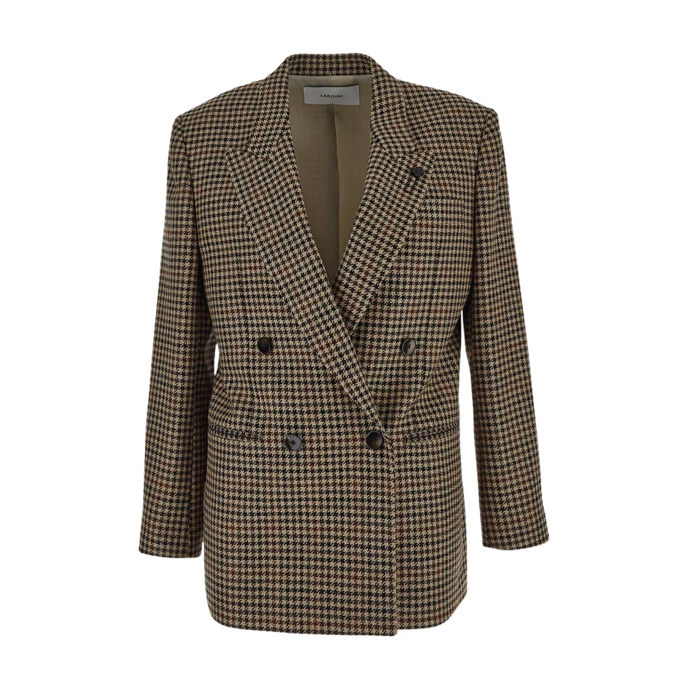 Lardini Dubbelrijige alpaca en nylon jas Beige Dames