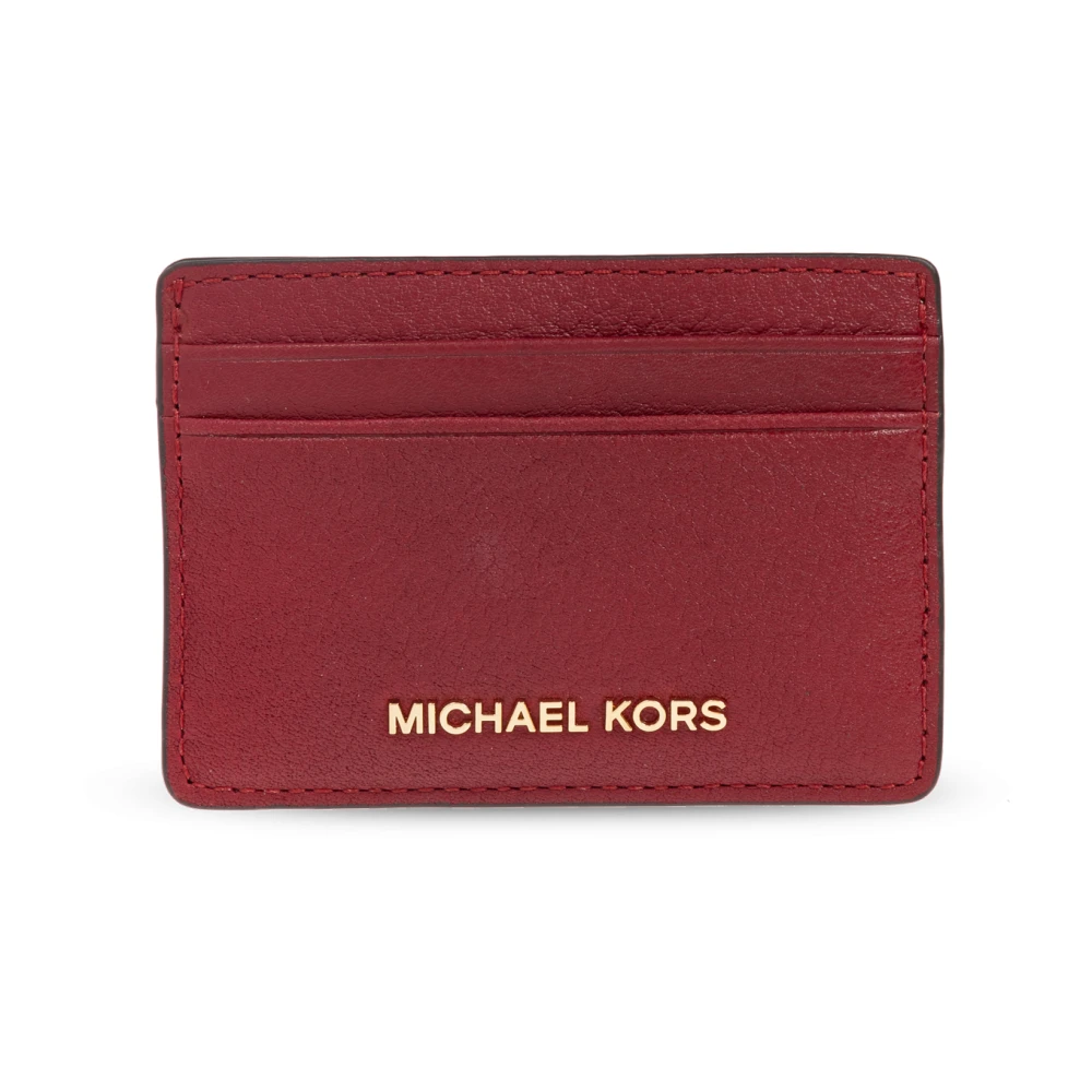 Michael Kors Korrelig Leren Kaarthouder Red Dames