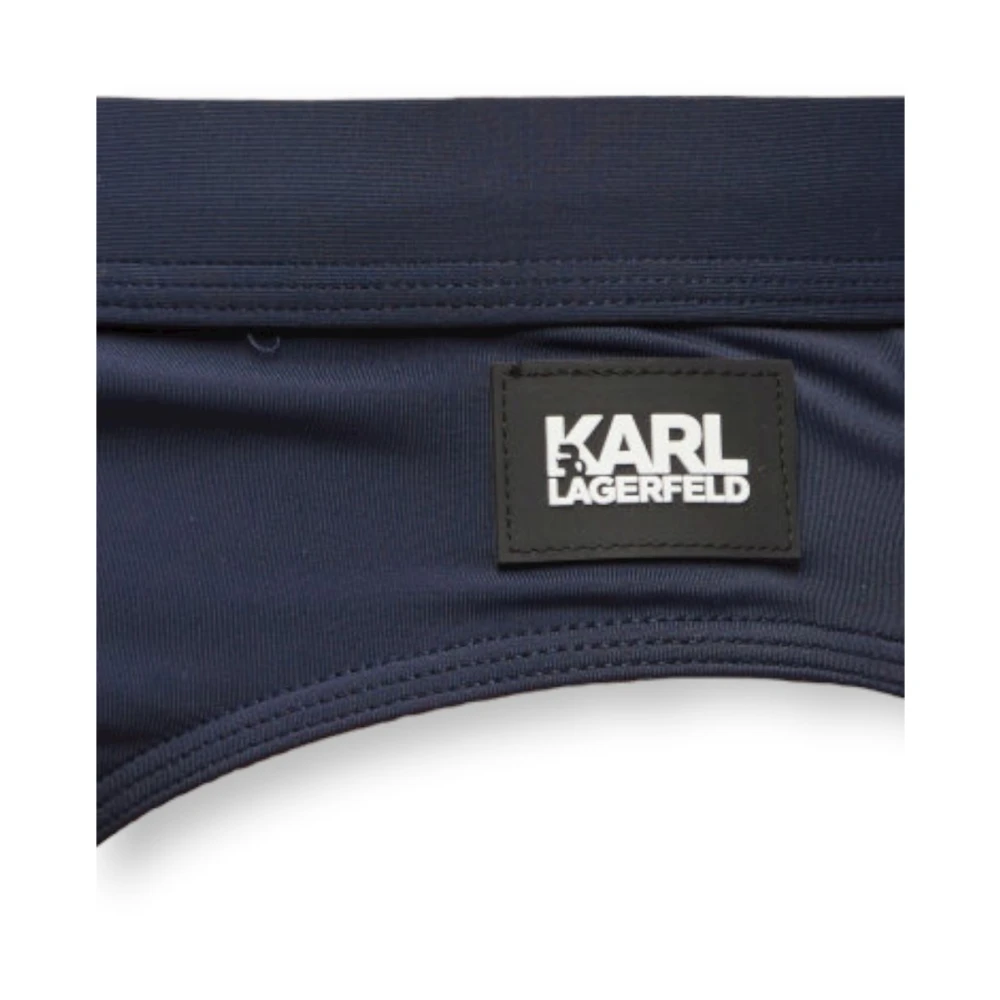 Karl Lagerfeld Effen speedo met rubberen logo Blue Heren